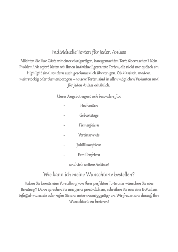 Gelateria al Museo Nürtingen Speisekarte Vorderseite